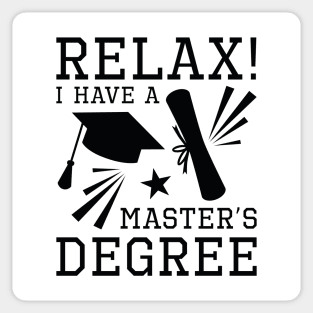 Relax Master’s Degree Sticker